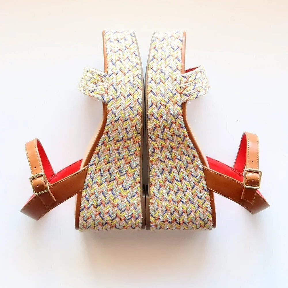 Mix No. 6 Cammie Multicolor Platform Wedge Heel Espadrille Sandals Summer Shoes - Picture 13 of 16